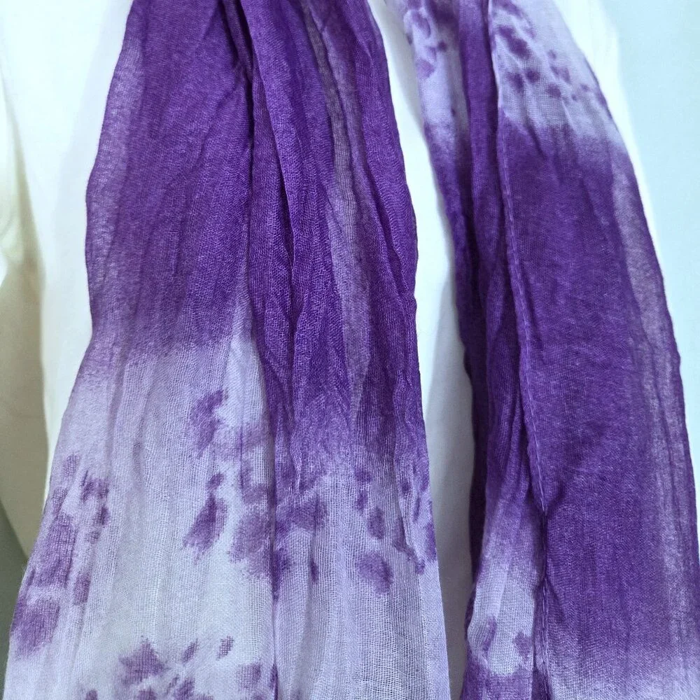 All Jazzed Up Purple & White Lightweight Woven Scarf